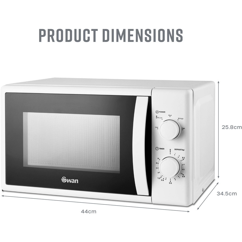 Swan SM4420WHT White Manual Microwave 20L 700W Image 9