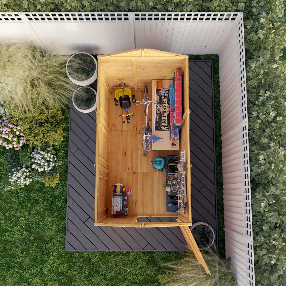 Mercia 9 x 5ft Modular Shiplap Apex Windowless Shed Image 4