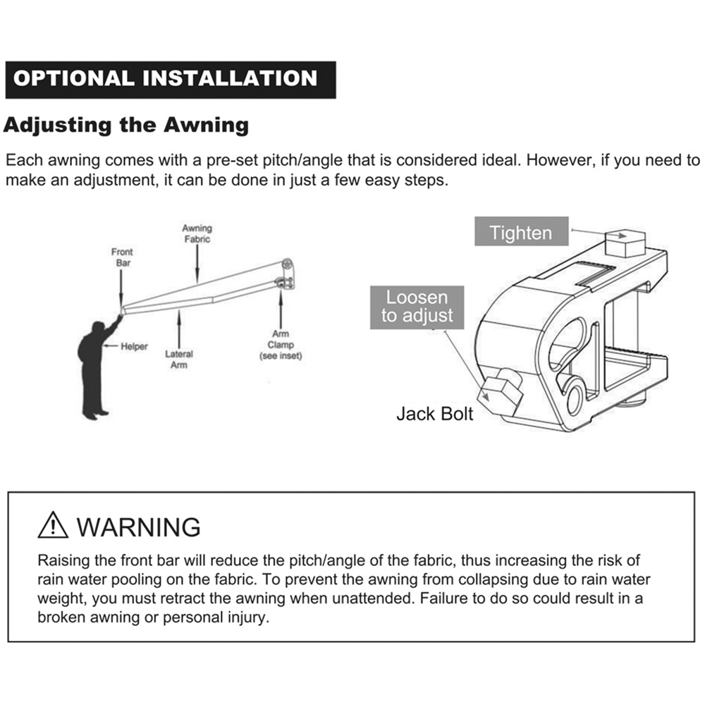 Jack Stonehouse Dark Grey LED Electric Retractable Awning 3 x 2.5m Image 6