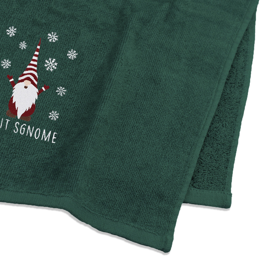 Noel Square Xmas Gonks Green Hand Towel 2 Pack Image 4