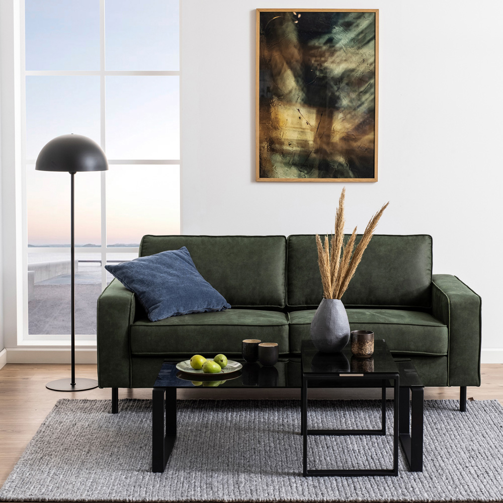 Florence Katrine Smoked Glass Top Coffee Table Set of 2 Image 9