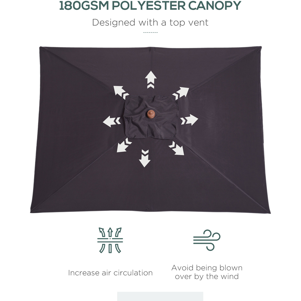 Outsunny Deep Grey Tilt Parasol 2m Image 5