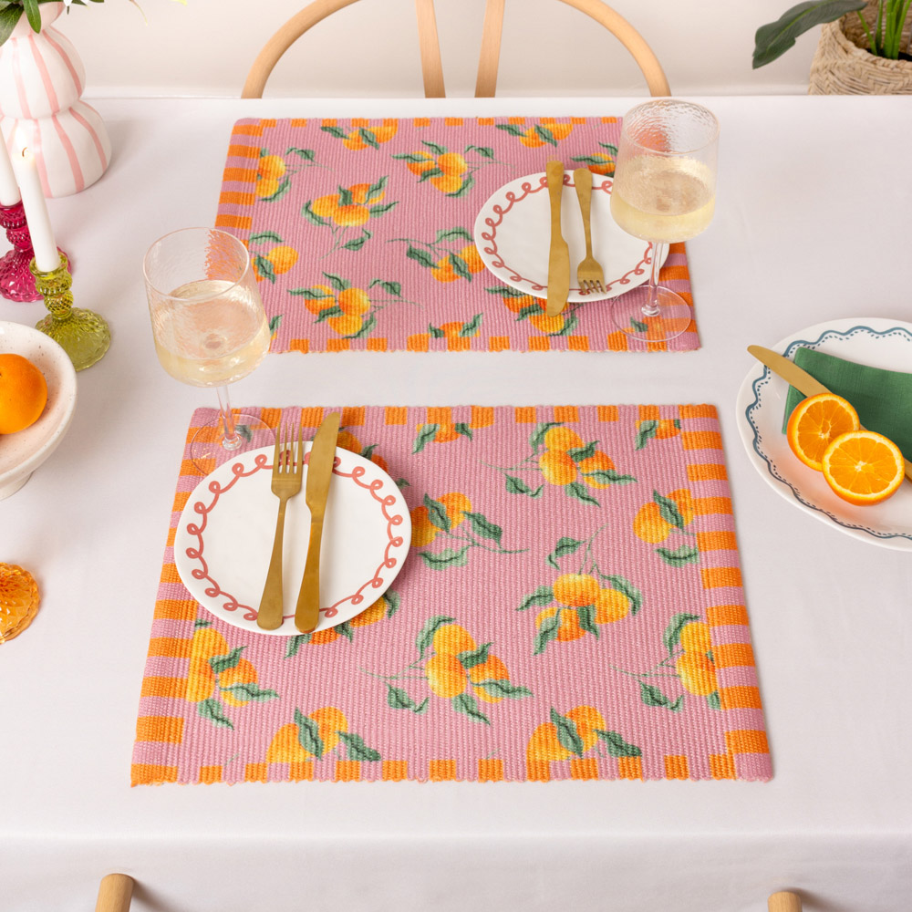 furn. 4 Pack Oranges Pink Placemat 46 x 36cm Image 3