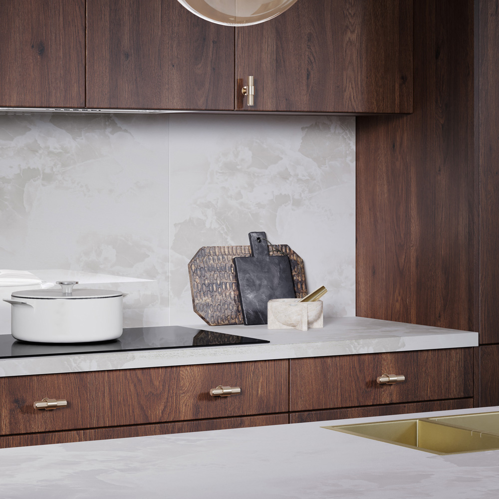 Omega Modern Terzo Stone Effect Laminate Square Edge Breakfast Bar 4100mm x 900 x 38mm Image 6