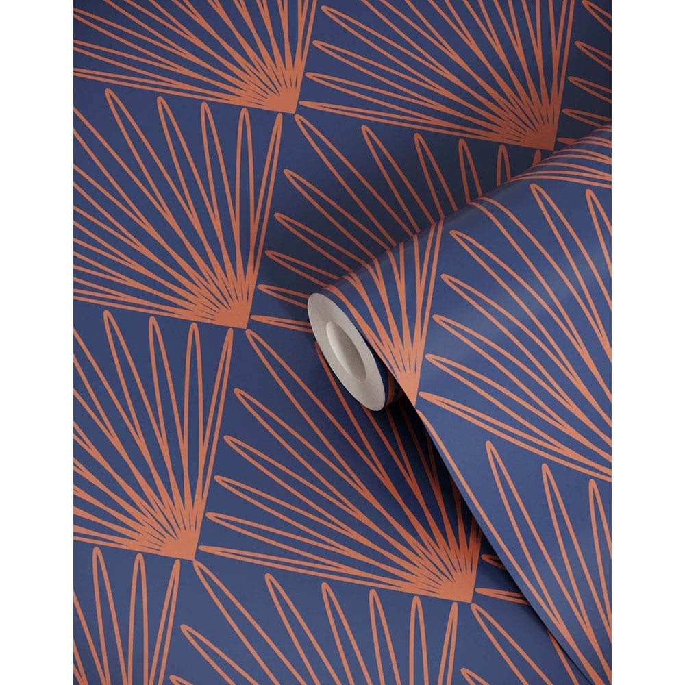 Bobbi Beck Eco Luxury Art Deco Burst Blue Wallpaper Image 2