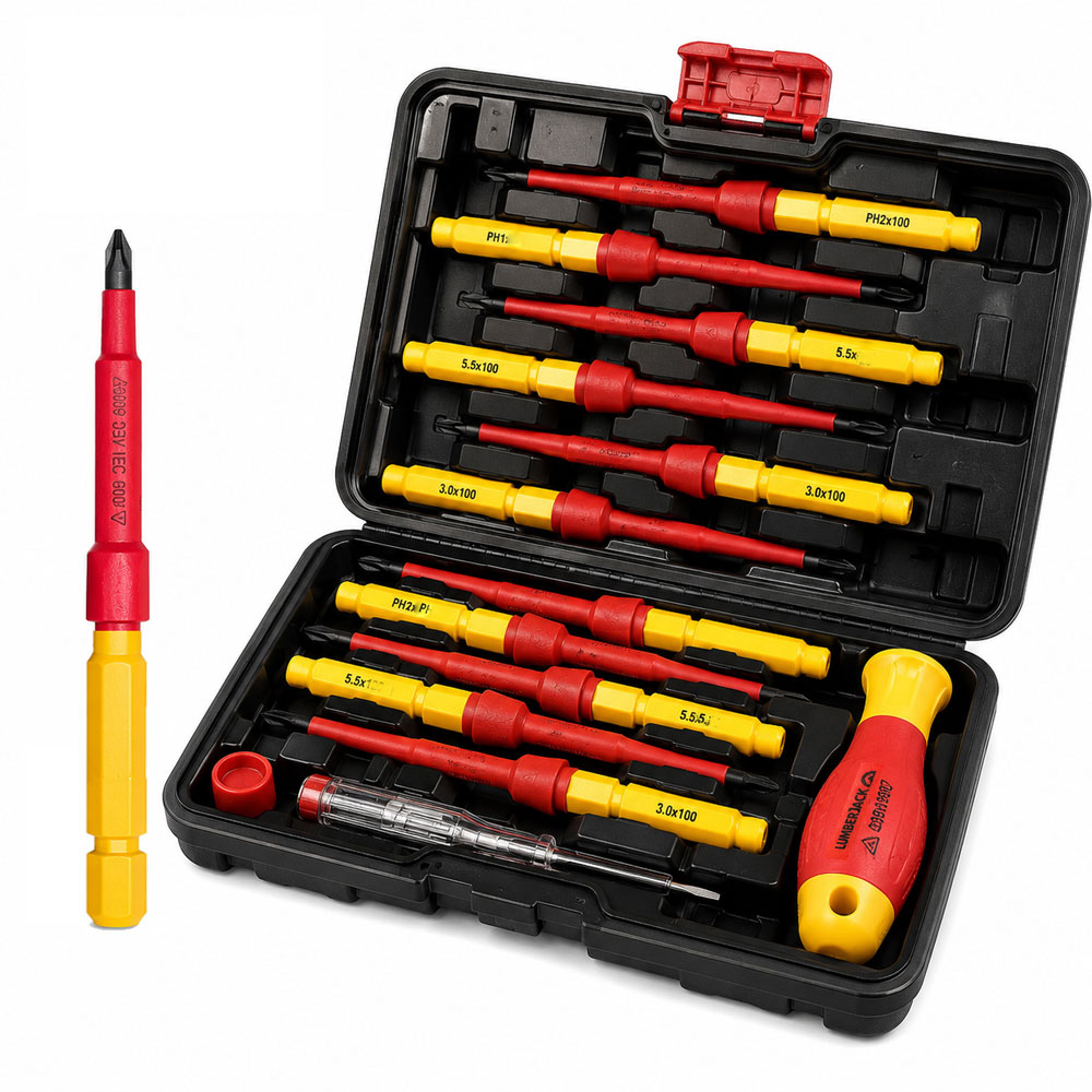 Lumberjack VDE13P 13 Piece VDE Insulated Electrician Screwdriver Set with Magnetic Tips 1000V Image 2