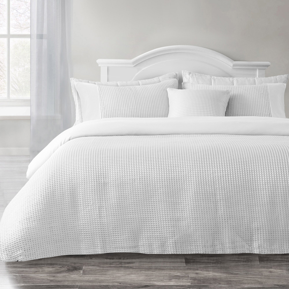 Velosso Waffle Double White Weave Duvet Set Image