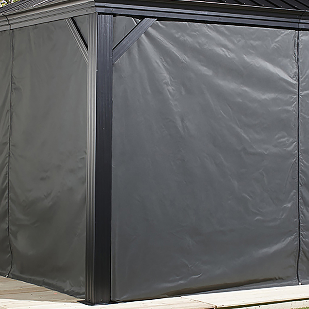 Sojag Messina 3.7 x 4.9m Grey Gazebo Curtain Image 3