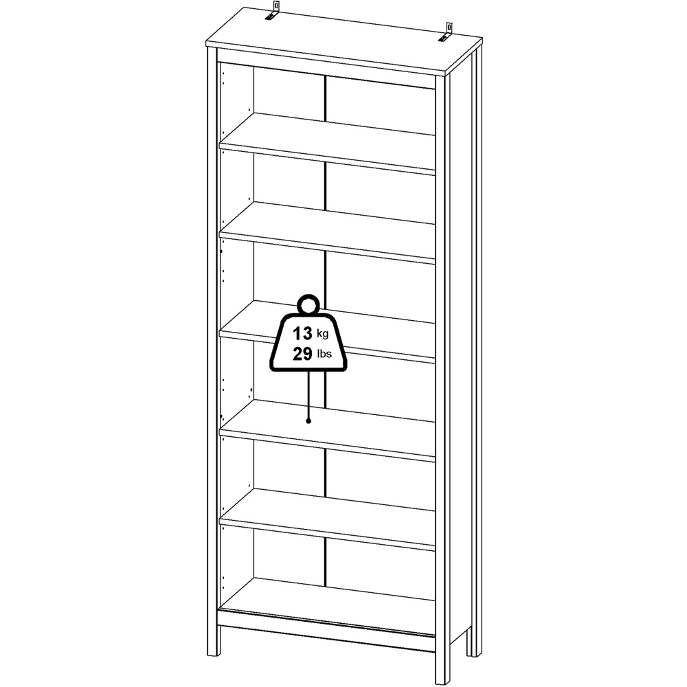 Florence Madrid 6 Shelf White Bookcase Image 8