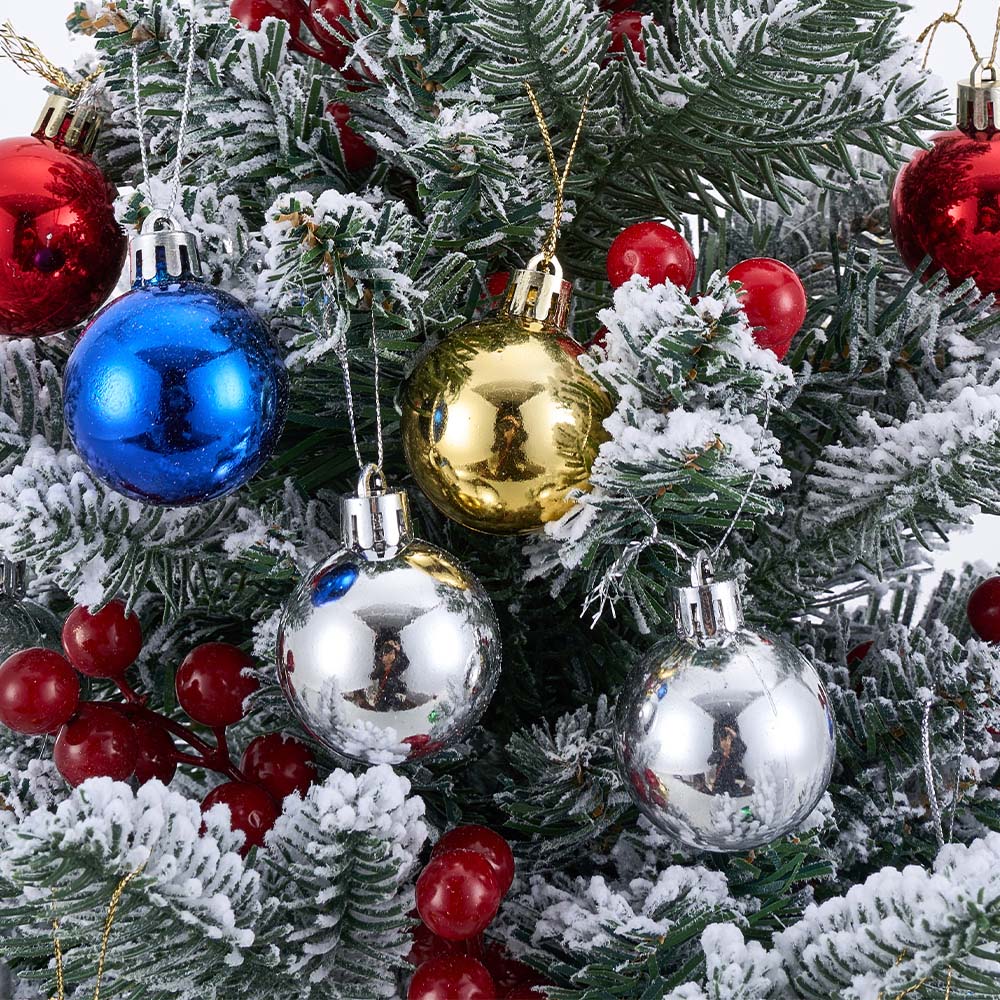 Living and Home Snow-Flocked Mini Artificial Christmas Tree with String Light 2ft Image 4