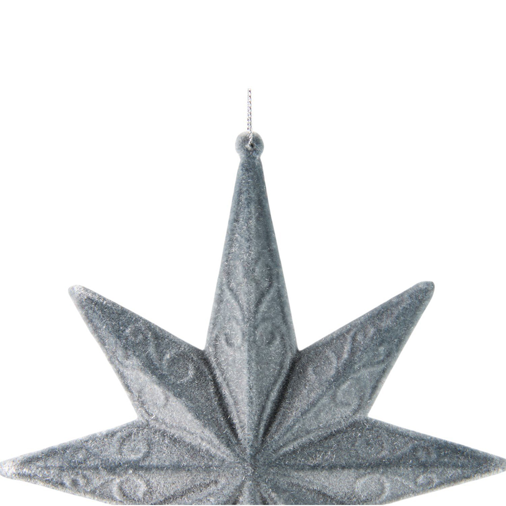 Flocked Atomic Star Hanging DecorationGrey Image 3