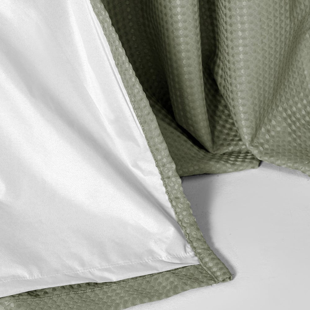 Velosso Waffle Sage Blackout Curtains 137 x 116cm Image 5