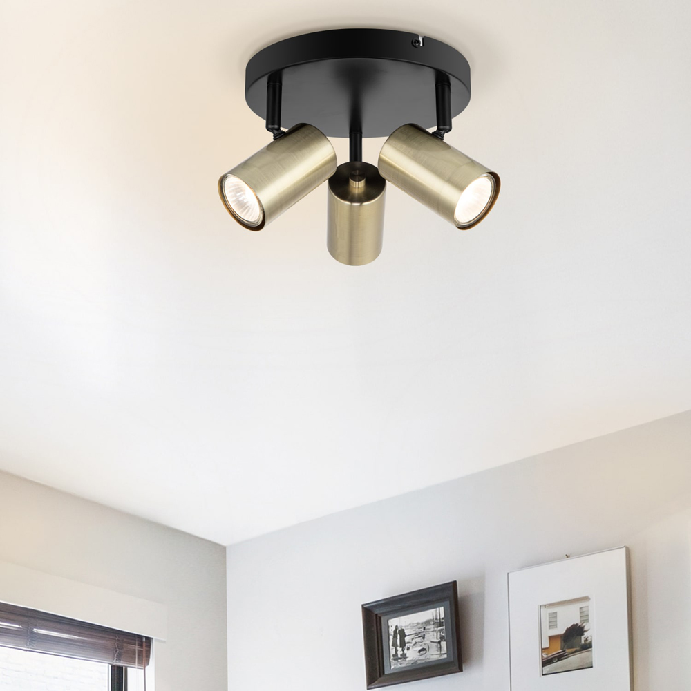 Cosylyte Grafton 3 Light Brushed Brass Spotlight Image 2