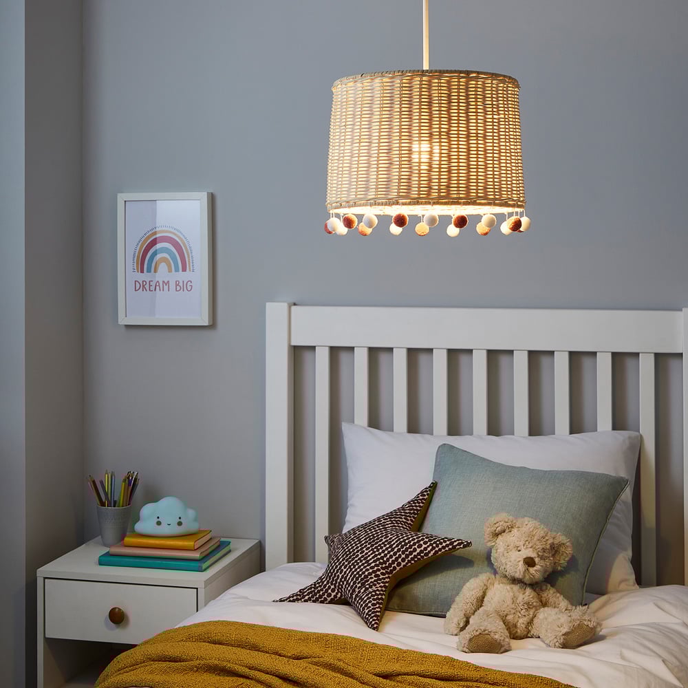 Glow Easyfit Natural Pompom Rattan Pendant Shade Image 2