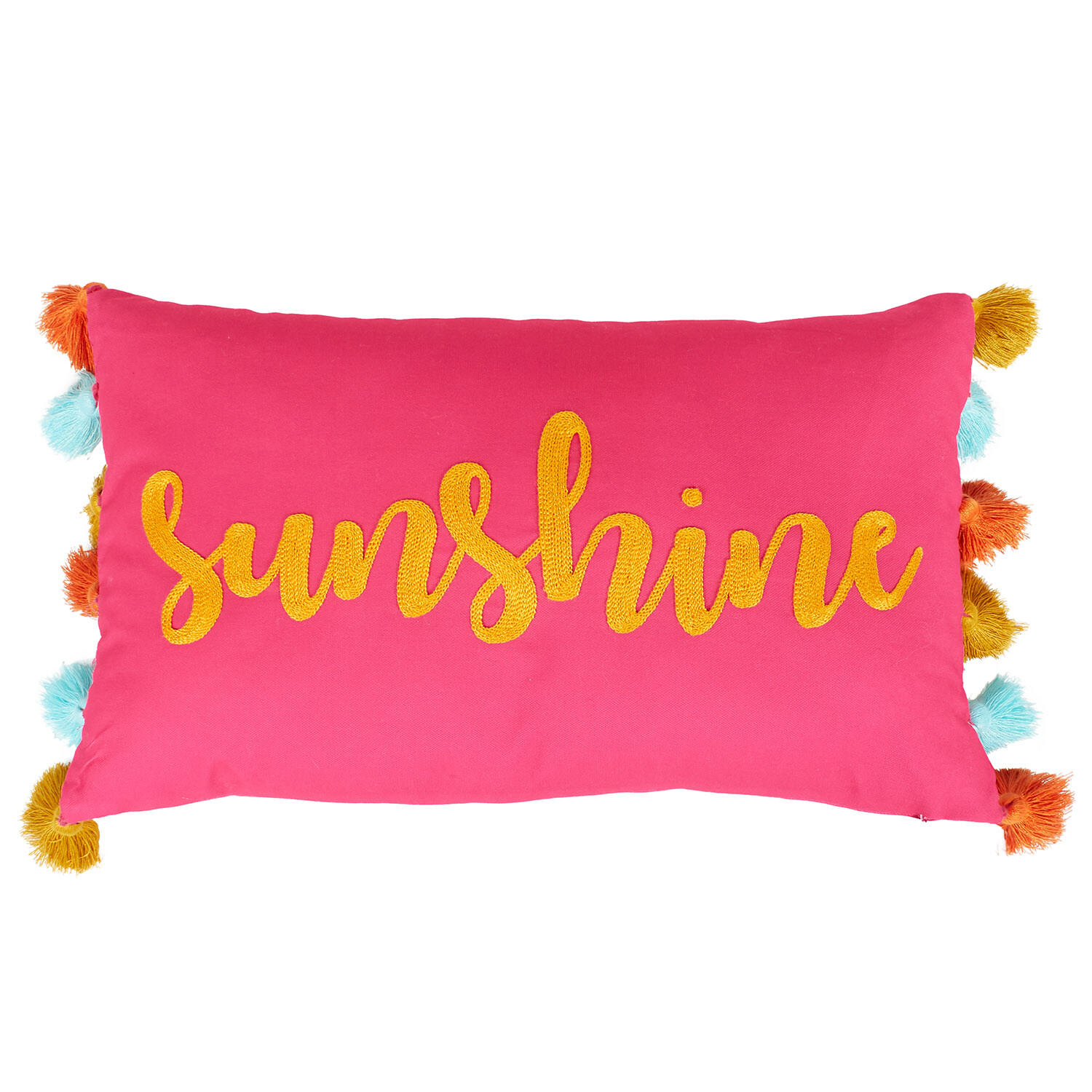 Sunshine Embroidered Cushion - Pink Image 1