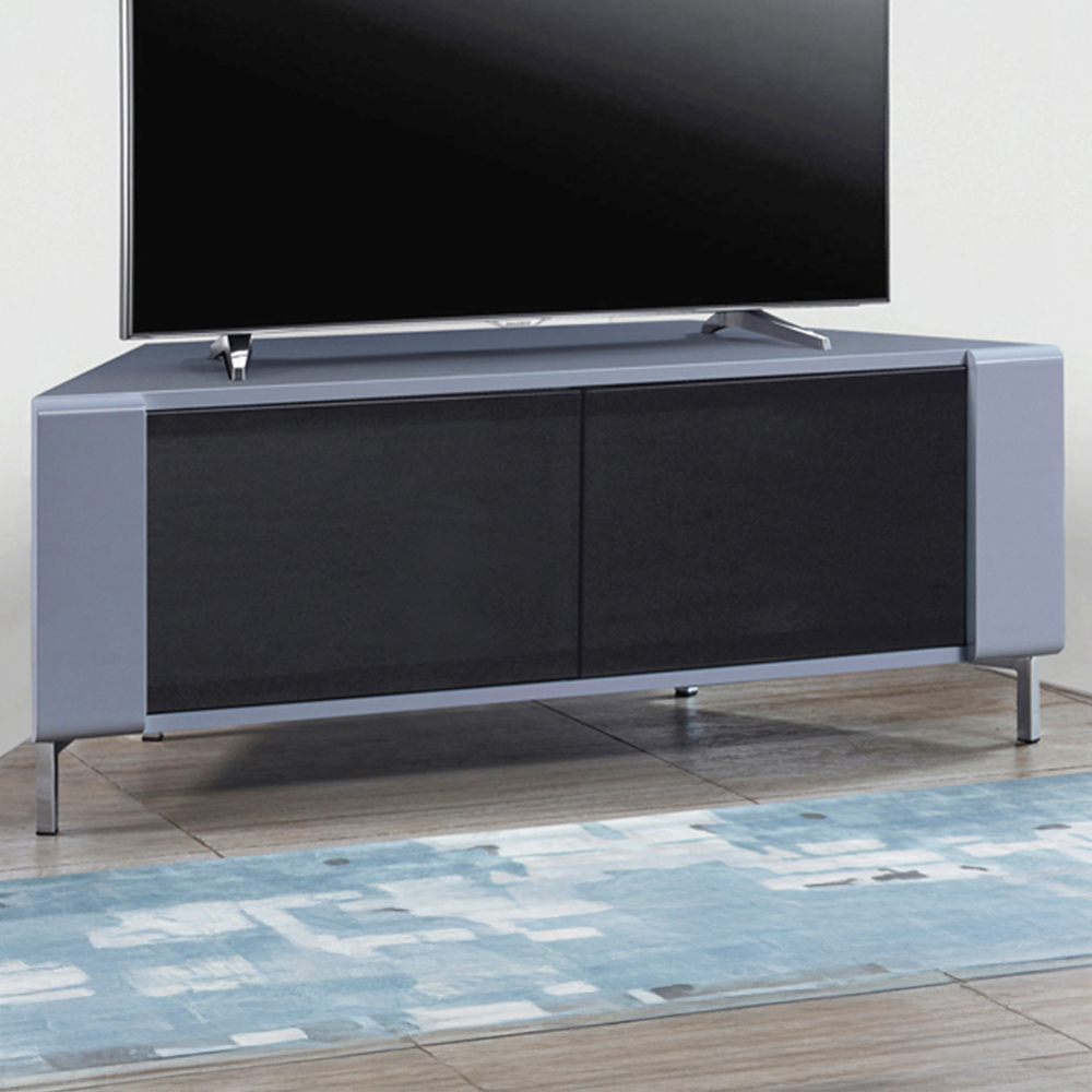 MDA Designs Corvus 2 Door Grey and Black TV Cabinet Image 1