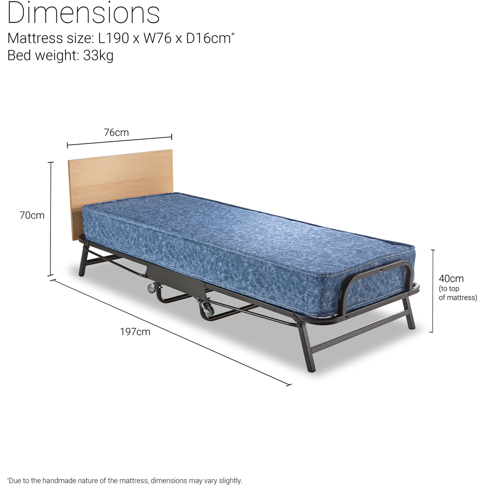 Jay-Be Crown Windermere Single Folding Bed with Waterproof Deep Sprung Mattress Image 7