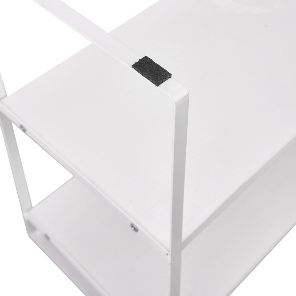 Living and Home 2-Tier White Wood Grain Countertop Storage Shelf with Metal Frame Image 6