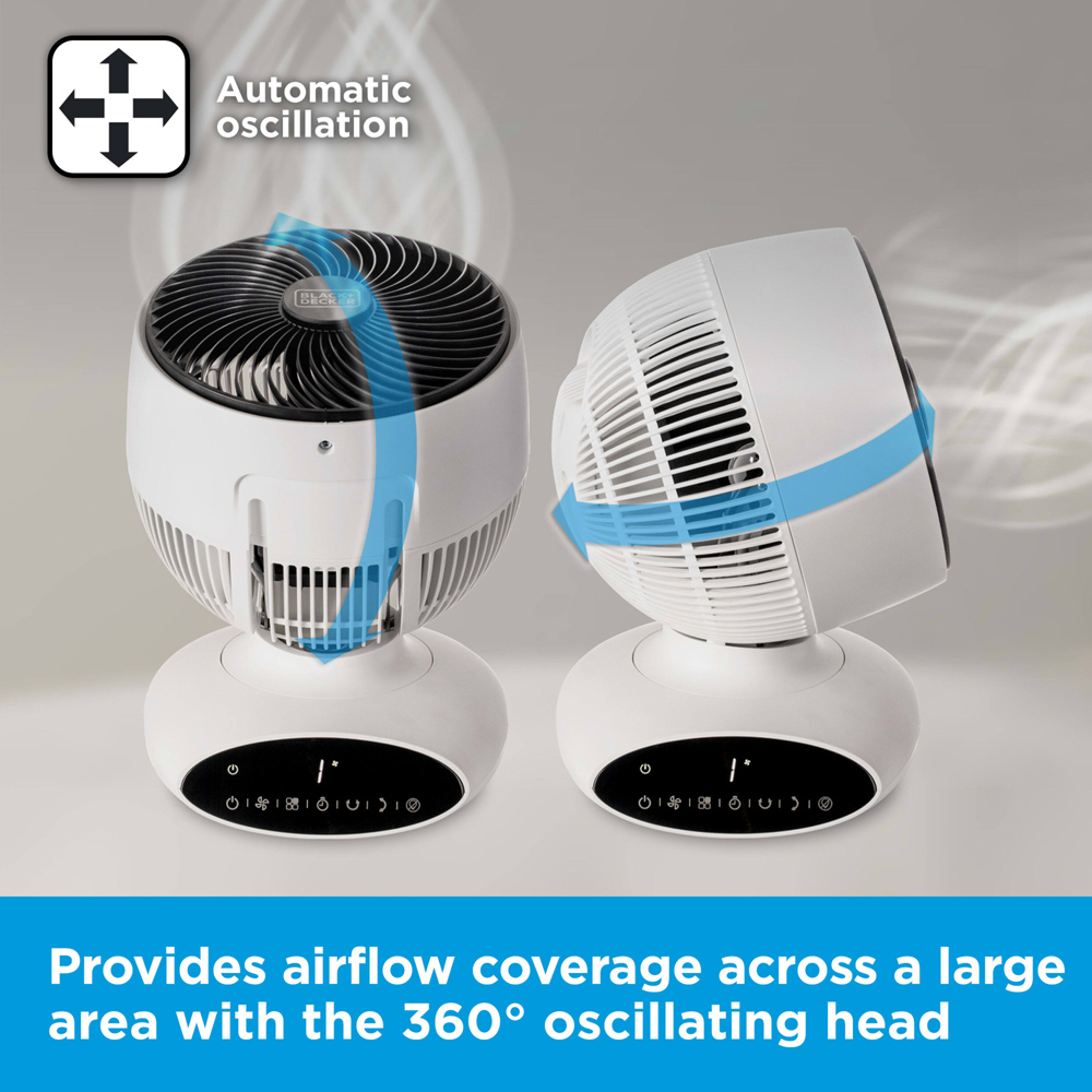 BLACK+DECKER White Circulation Desk Fan 9 inch Image 4