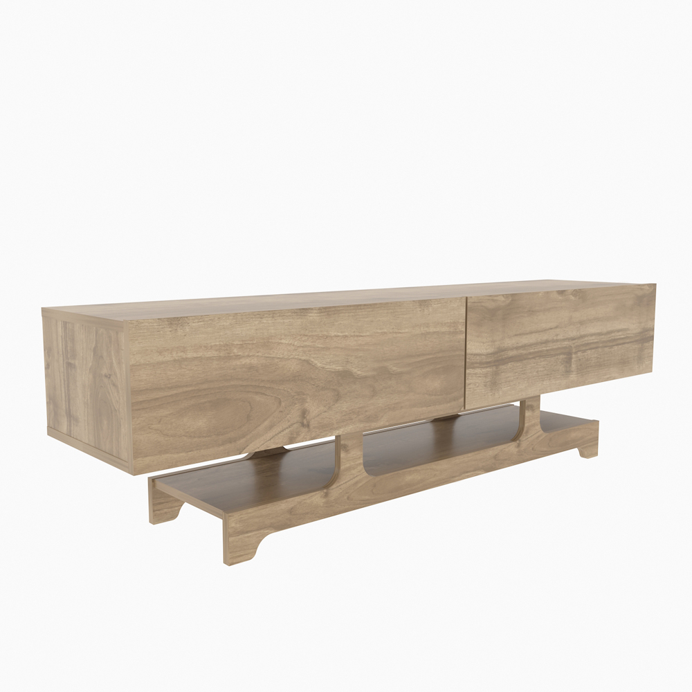 Decorotika Tera 2 Door Single Shelf Walnut TV Unit Image 2