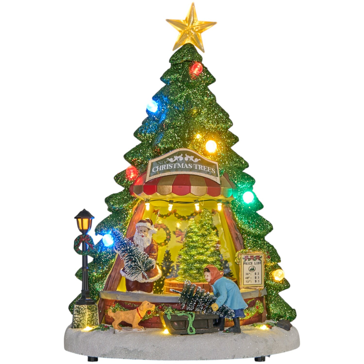 Christmas Tree Scene Decoration Green Image 1