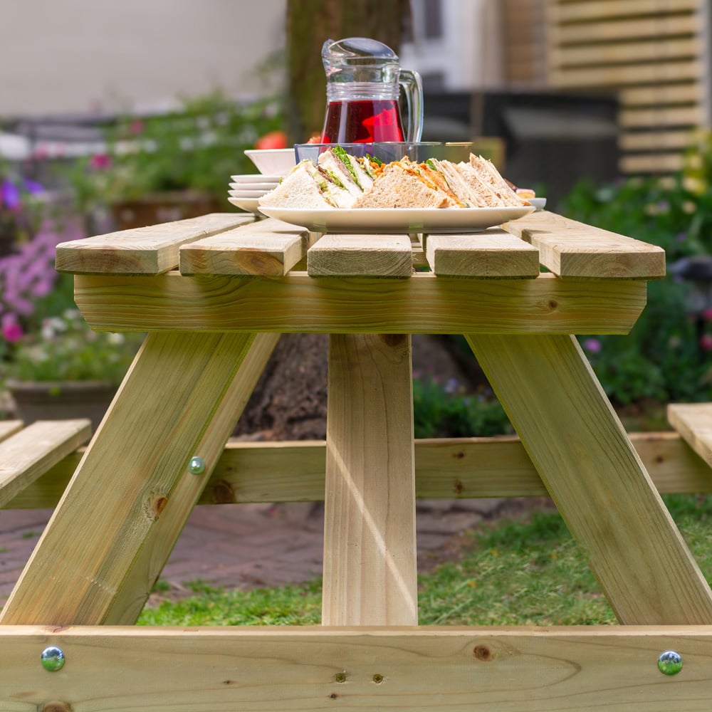 Rowlinson Traditional 6 Seater Picnic Table 1.5m Image 8