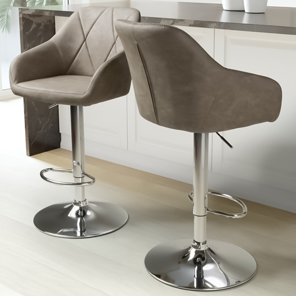 Shankar Serena Mink Leather Bar Stool Set of 2 Image 1