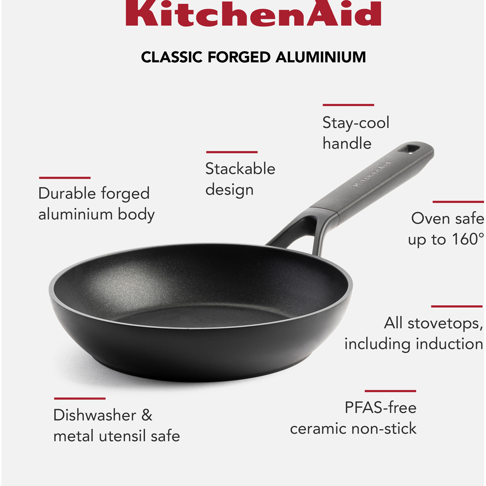 KitchenAid Black Classic Forged Aluminium Frypan 20cm Image 2
