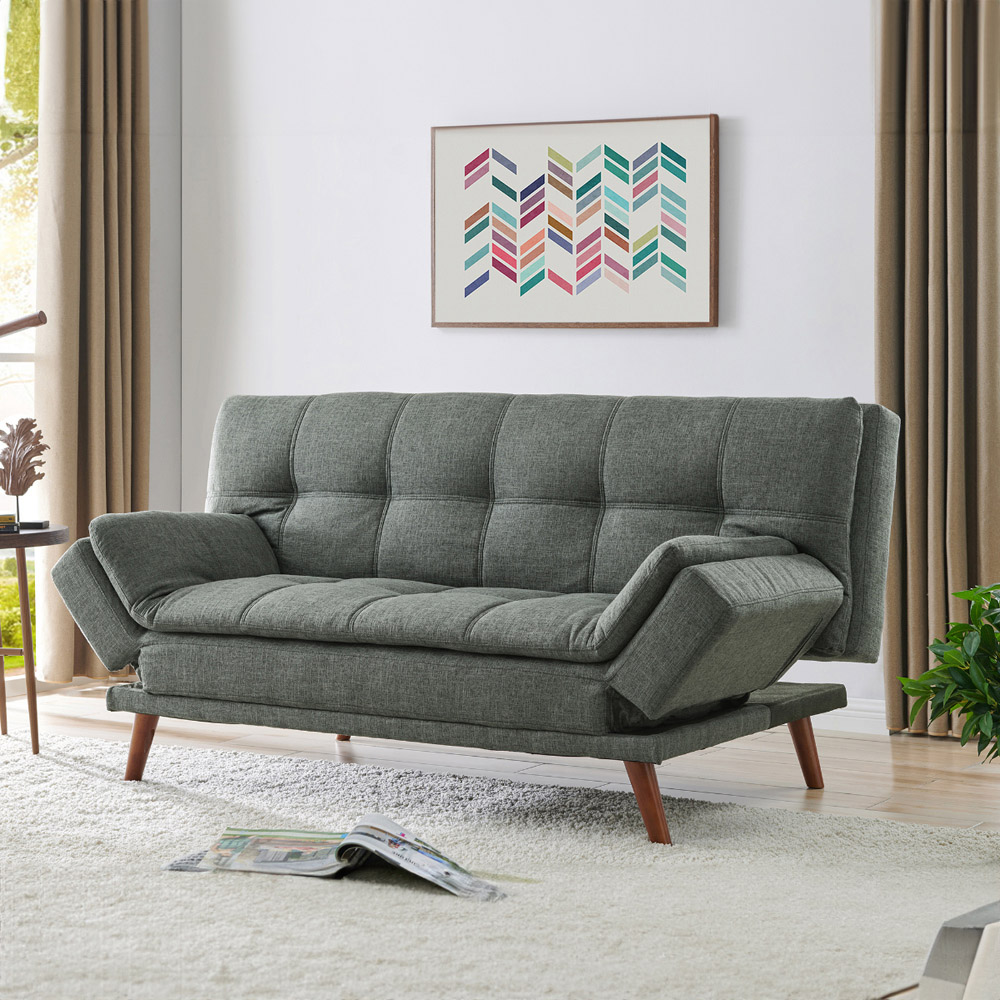 Home Detail Duncan 2 Seater Grey Fabric Sofa Bed | Homebase