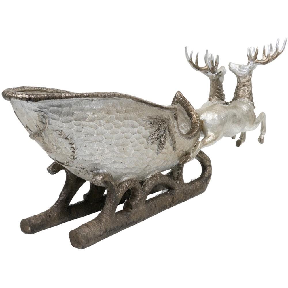 Silver Reindeer Sleigh Image 4
