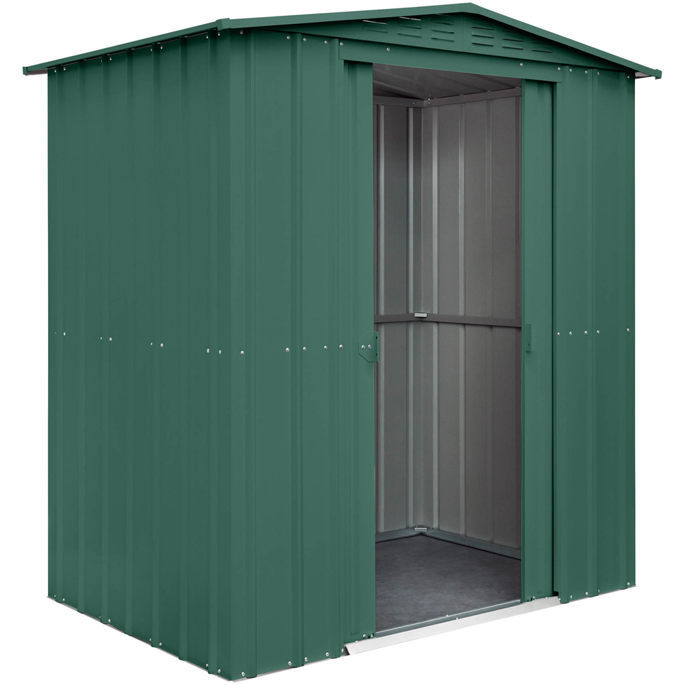 Globel 6 x 4ft 2 Door Green Metal Apex Garden Shed Image 2