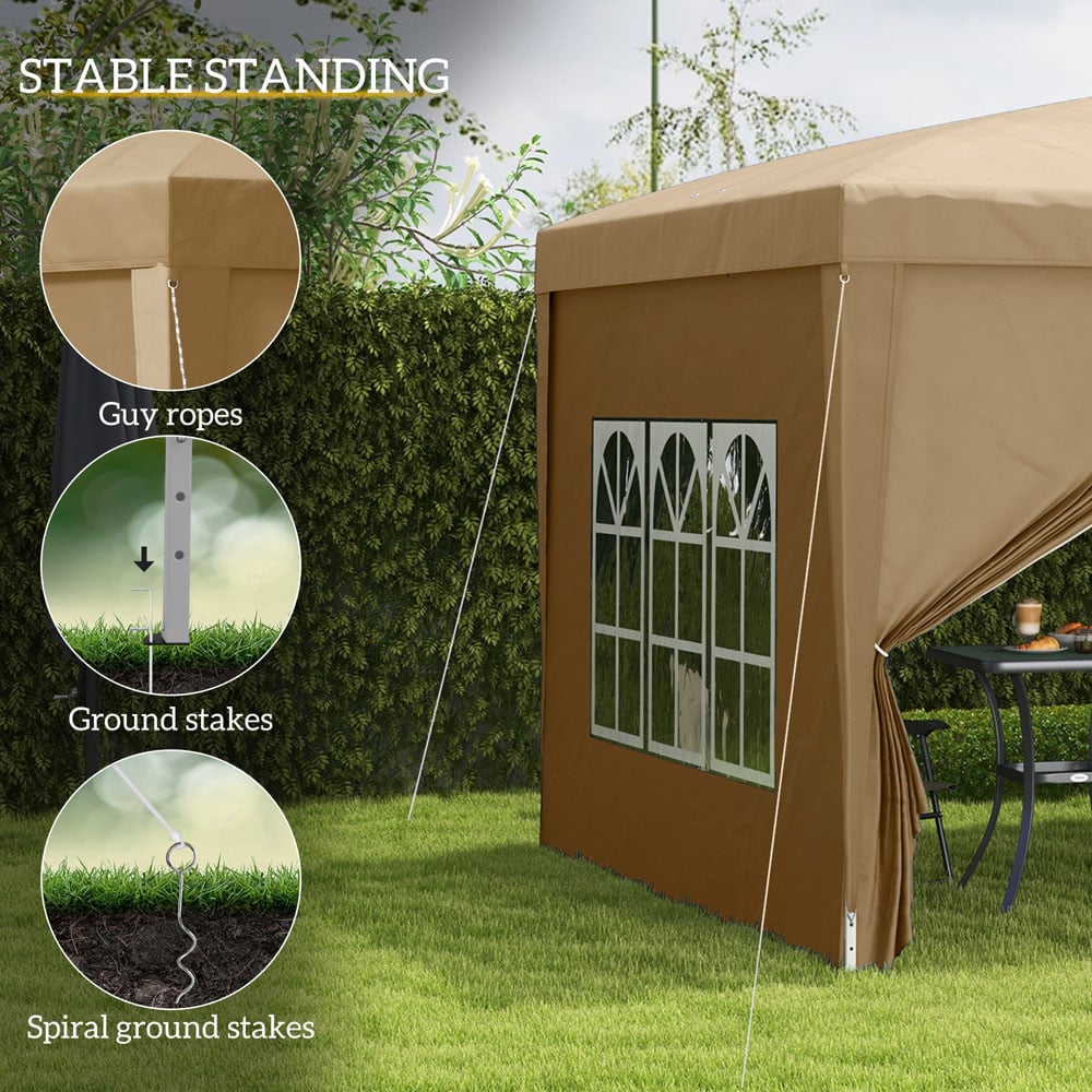 Outsunny 3 x 3m Pop Up Gazebo Party Tent with Storage Bag Image 6