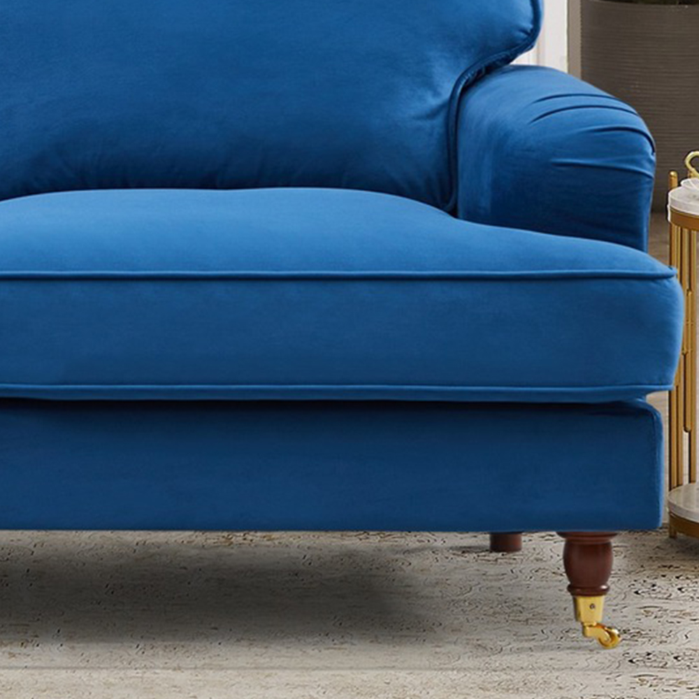 Woodbury 2 Seater Blue Velvet Sofa Image 3