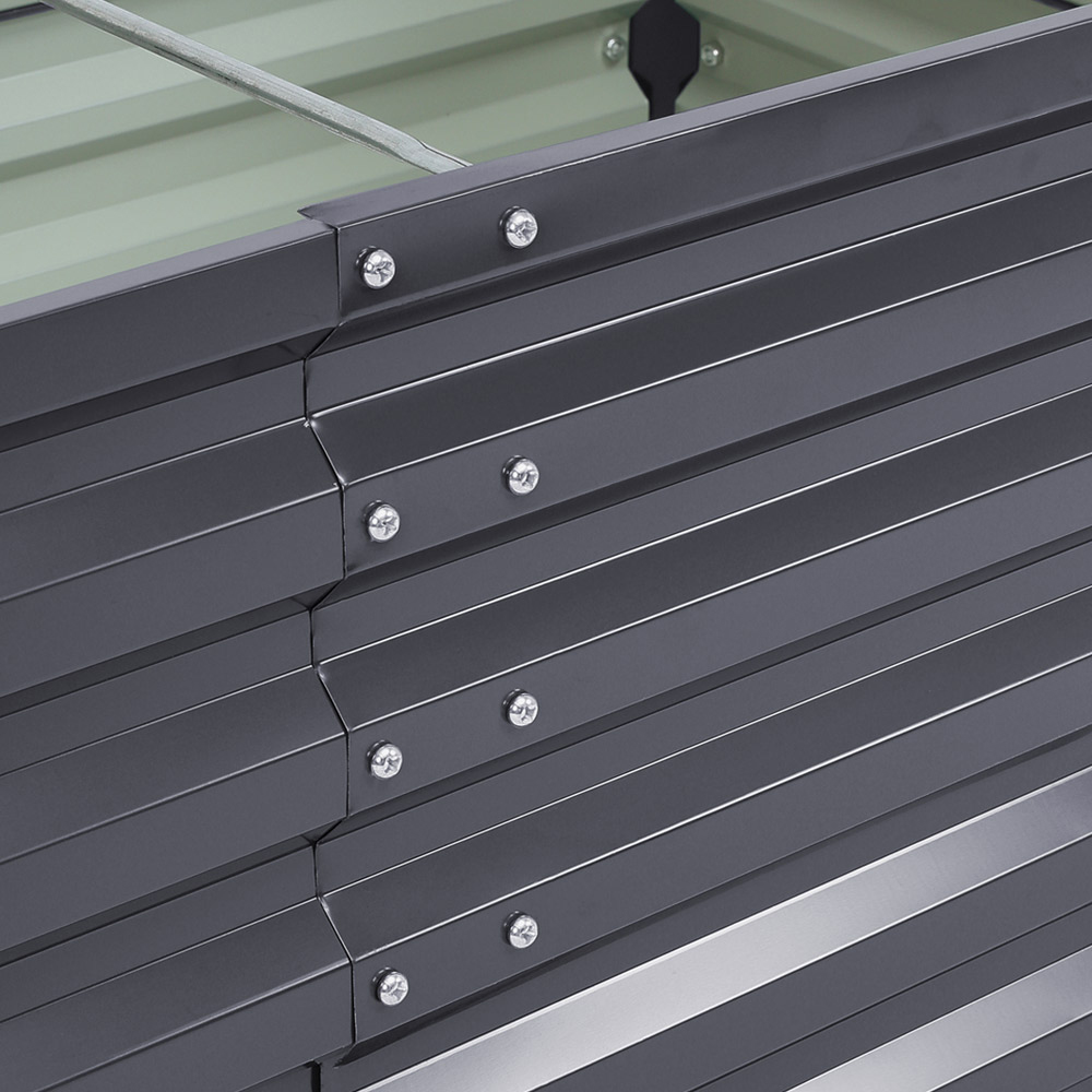 Living and Home Grey Rectangle Galvanised Steel Raised Garden Bed 180 x 90cm Image 5