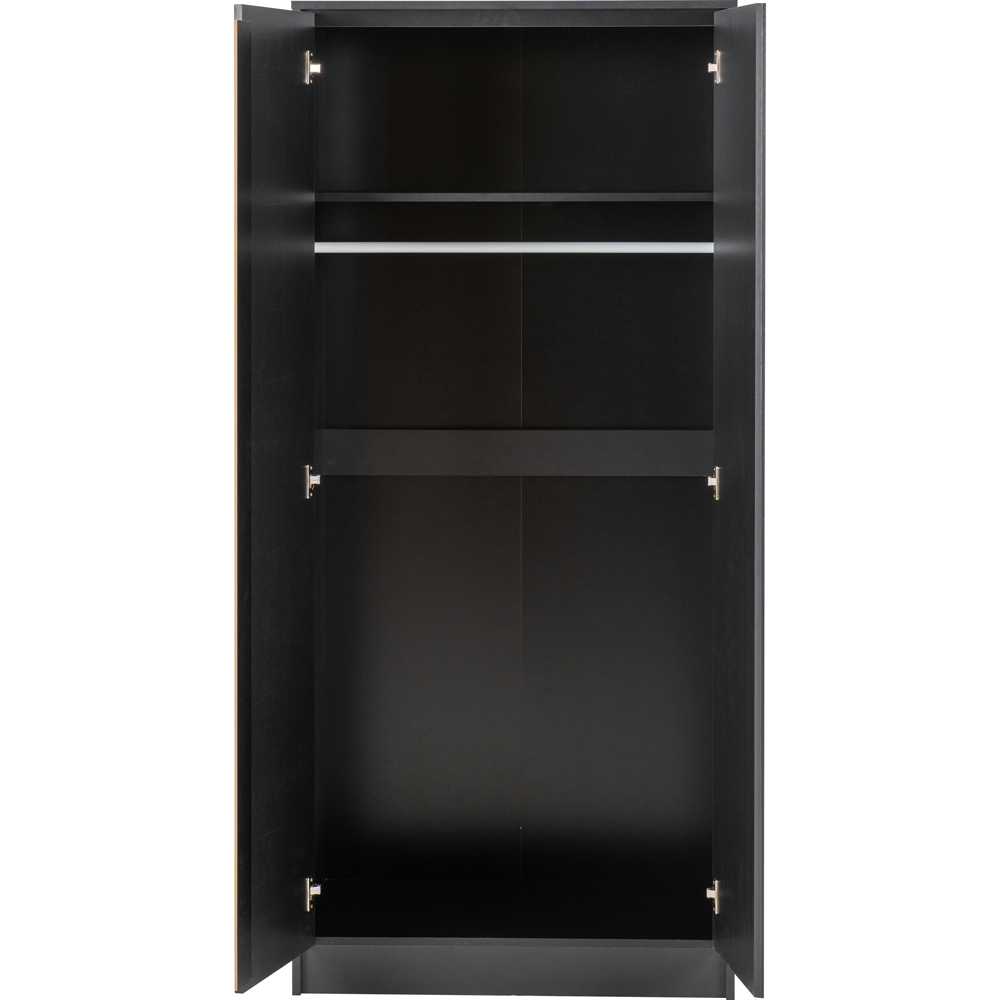 Seconique Malvern 2 Door Black Wardrobe Image 4