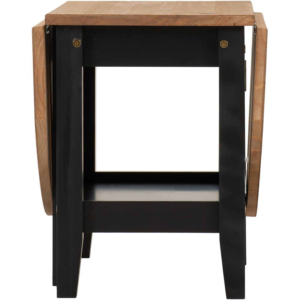 Seconique Santos Single Shelf Drop Leaf Black Distressed Waxed Pine Coffee Table Image 5