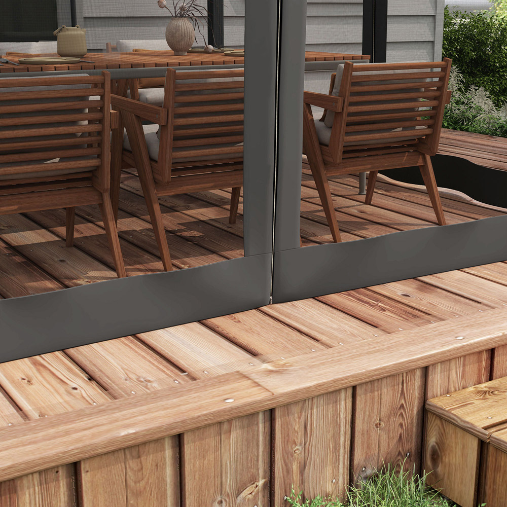 Outsunny 3 x 3m Dark Grey Aluminium Retractable Pergola Image 3