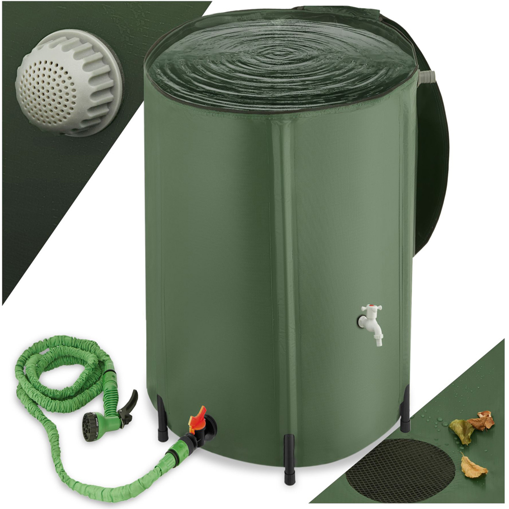 tectake 380L Green Water Butt Image 2
