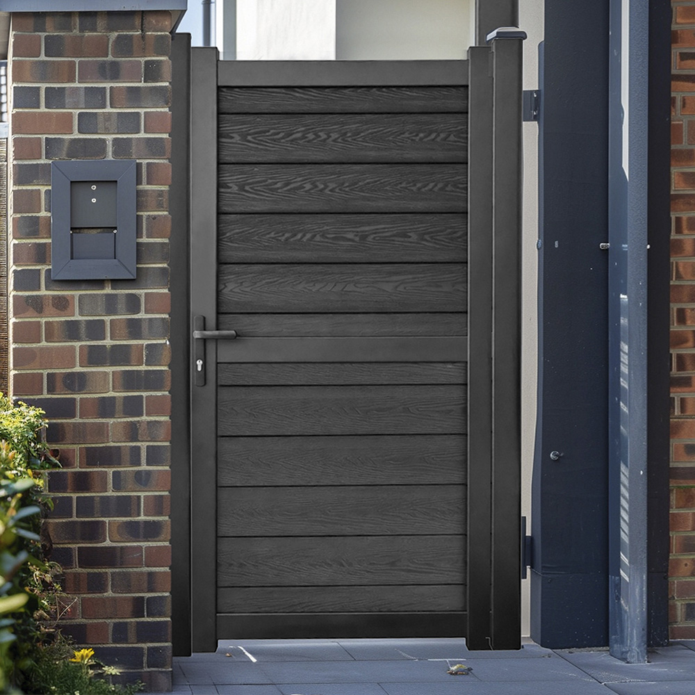Readymade Gates Black Aluminium Composite Horizontal Infill Pedestrian Gate 1800 x 1200mm Image 2