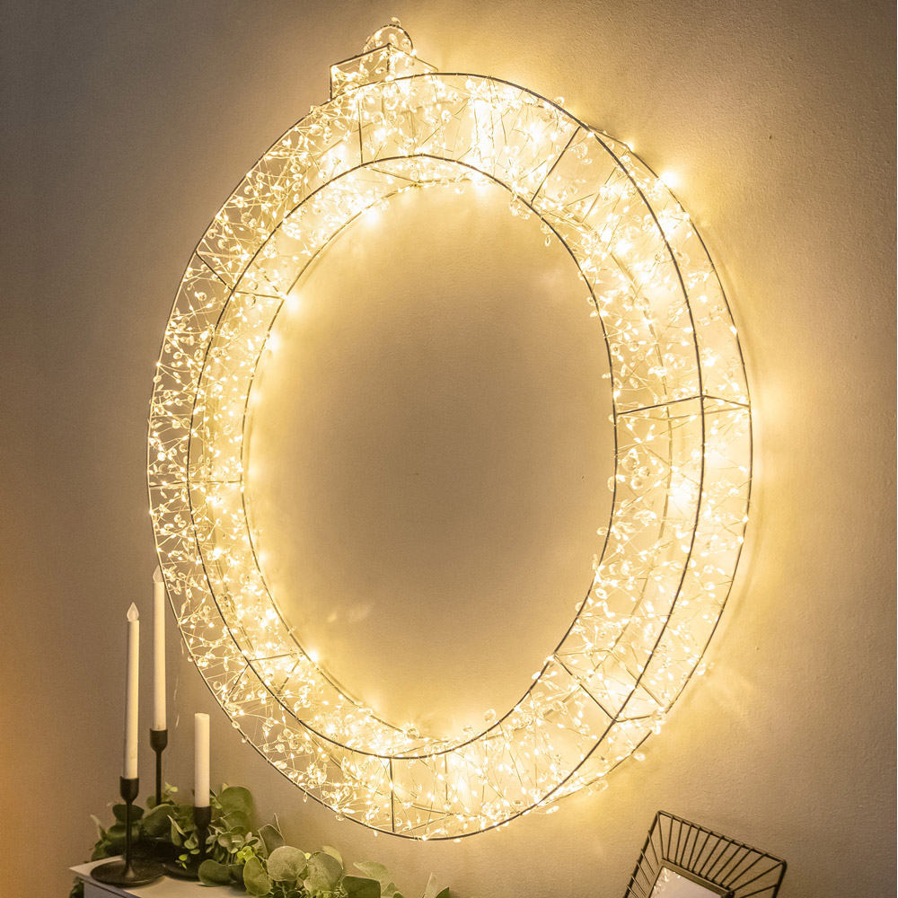 The Christmas Centre 800 Warm White LED Pre-Lit Silver Light-Up Bauble 90cm Image 7