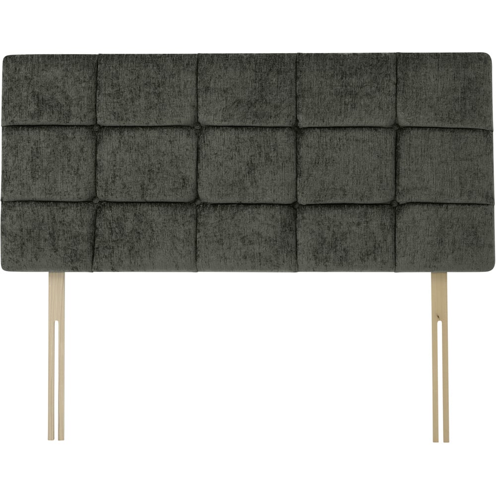 Bedmaster Pearl King Size Charcoal Chenille Squared Headboard Image 2