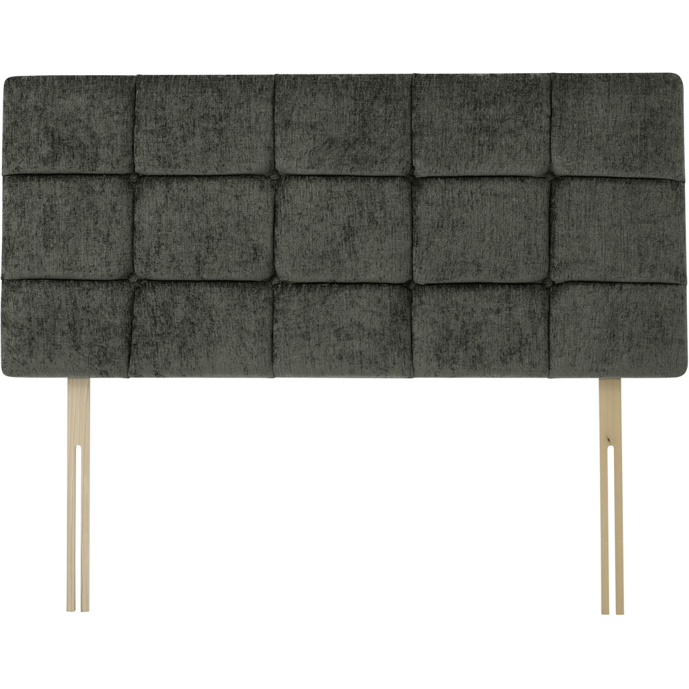 Bedmaster Pearl Single Charcoal Chenille Squared Headboard Image 2