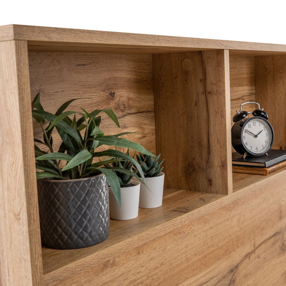 Julian Bowen Bali Single Modern Oak Effect Bed with Bookcase Headboard Image 3