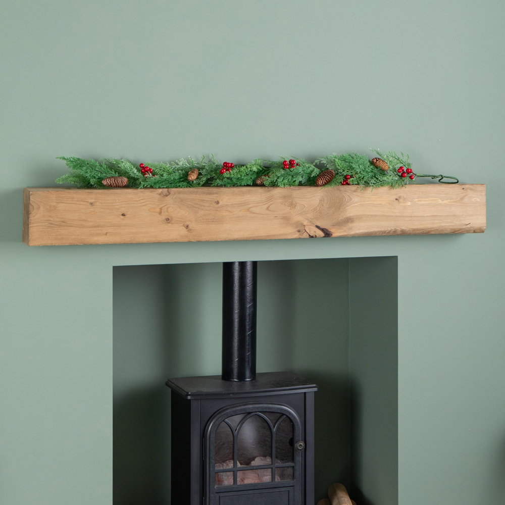 Samuel Alexander Pine and Red Berry Christmas Garland with Pinecones 150cm Image 2