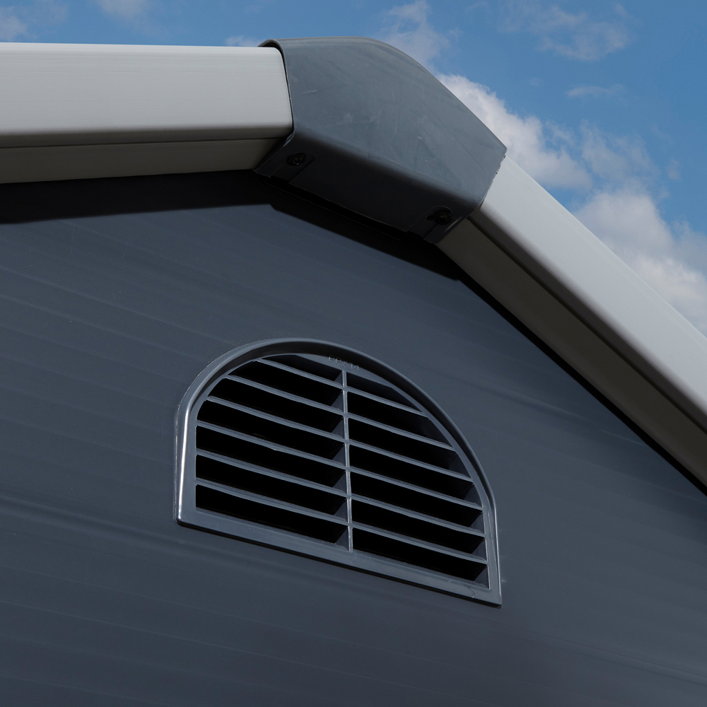 Rowlinson Airevale Plastic Apex Shed Dark Grey with Foundation Kit 8 x 6ft Image 5