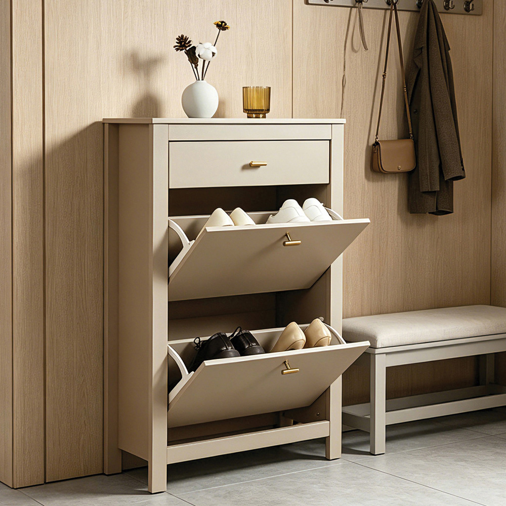 Immy Shoe Cabinet Greige Image 3