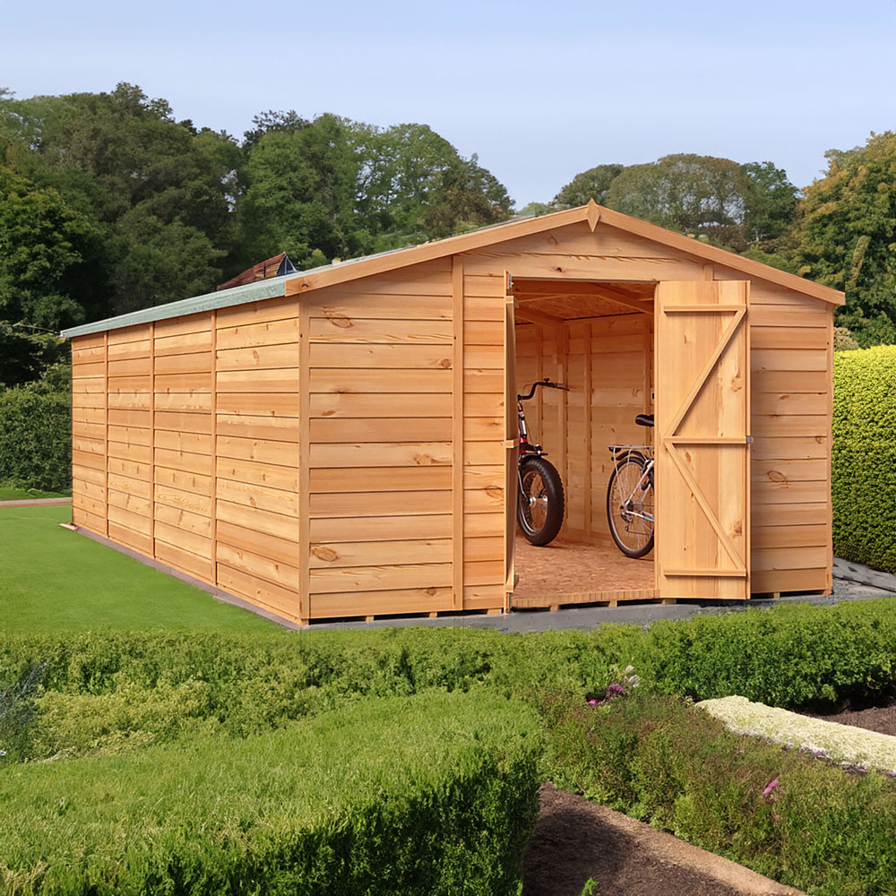 Shire 10 x 20ft Double Door Overlap Apex Wooden Shed Image 4