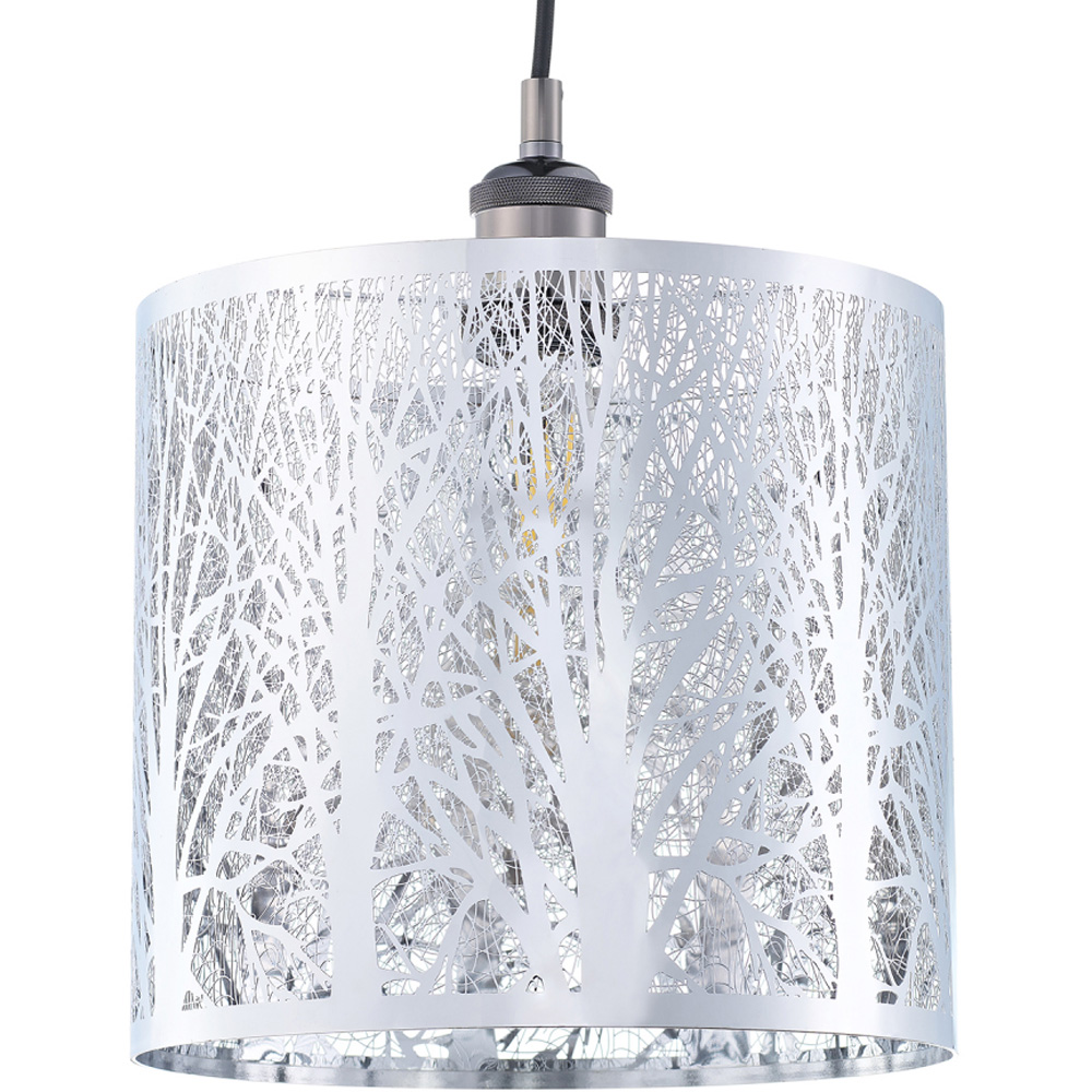 Happy Homewares Polished Chrome Metal Forest Pendant Shade Image 1