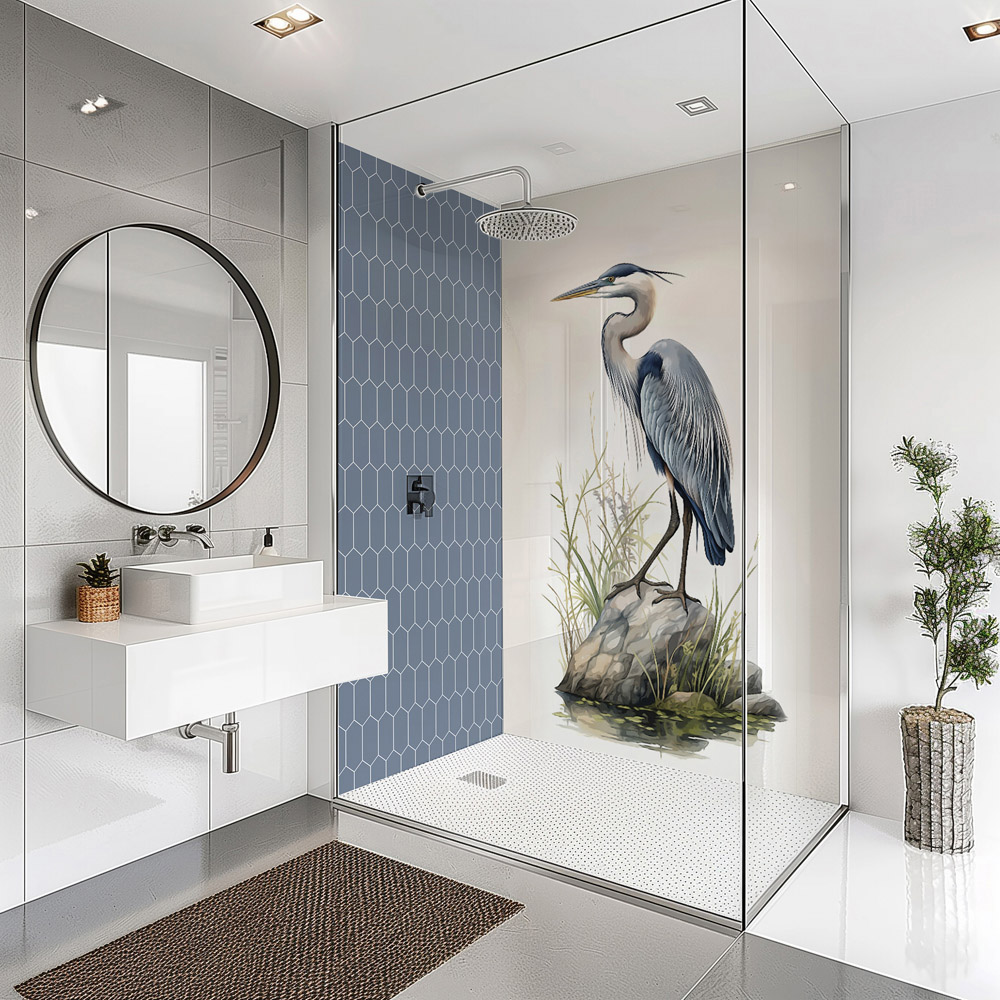 Splashbax Premium Artisan Onyx Blue Elongated Hexagon Di Bond Shower Panel 2400 x 1220mm Image 6