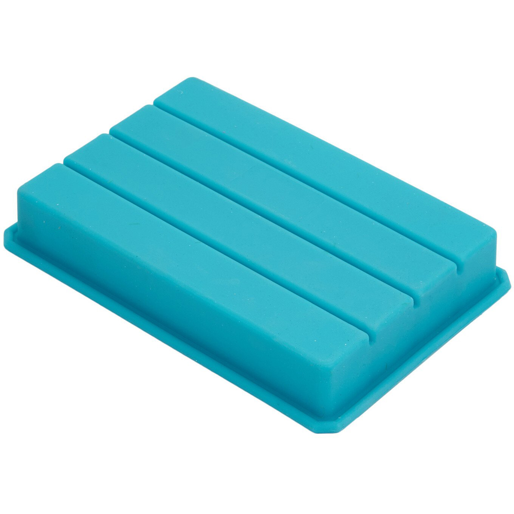 4 Bar Rectangular Silicone Ice Mould - Blue Image 2